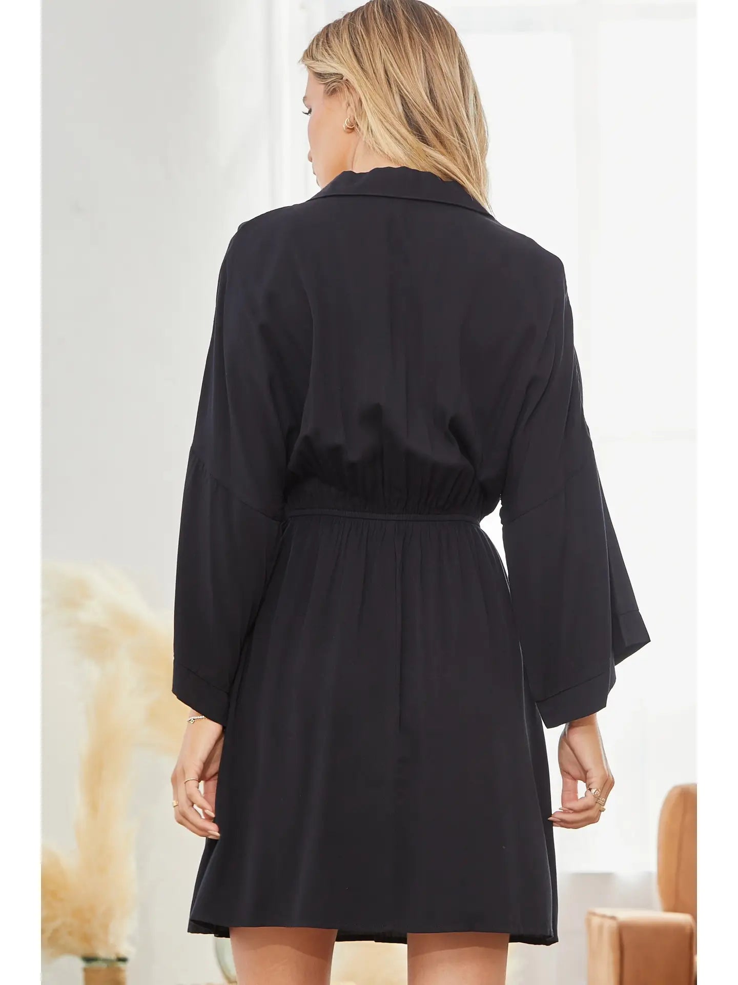 Woven Dolman Sleeves Dress