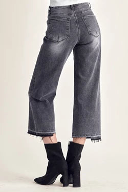 High-Rise Wide Crop Jeans