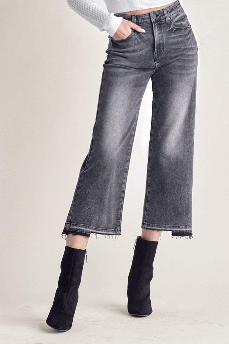 High-Rise Wide Crop Jeans