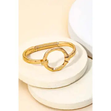 Hammered Circle Bangle Bracelet