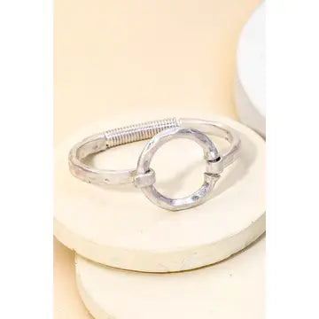 Hammered Circle Bangle Bracelet