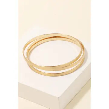 3 Piece Dainty Metallic Bracelet Set