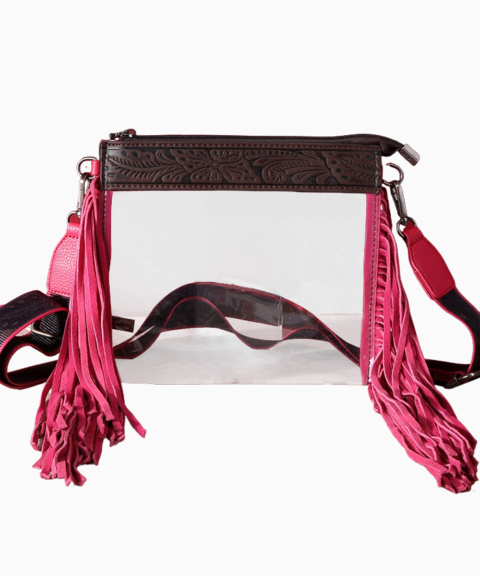 Montana West Western Fringe Stadium Clear Crossbody Bag