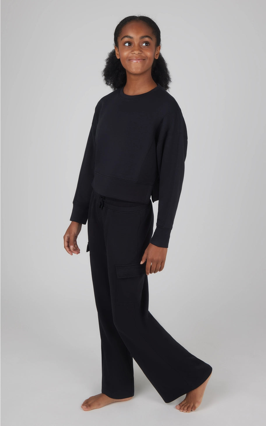 Girl's Scuba Pullover and Wide Leg Cargo Pant-Set