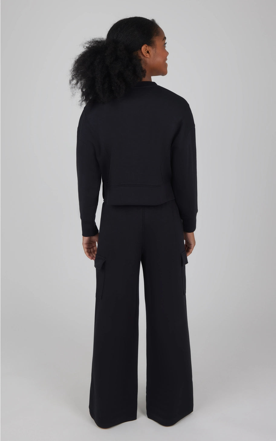 Girl's Scuba Pullover and Wide Leg Cargo Pant-Set