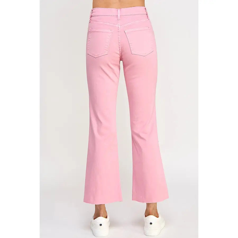 High Rise Kick Flare with Raw Cut Hem
