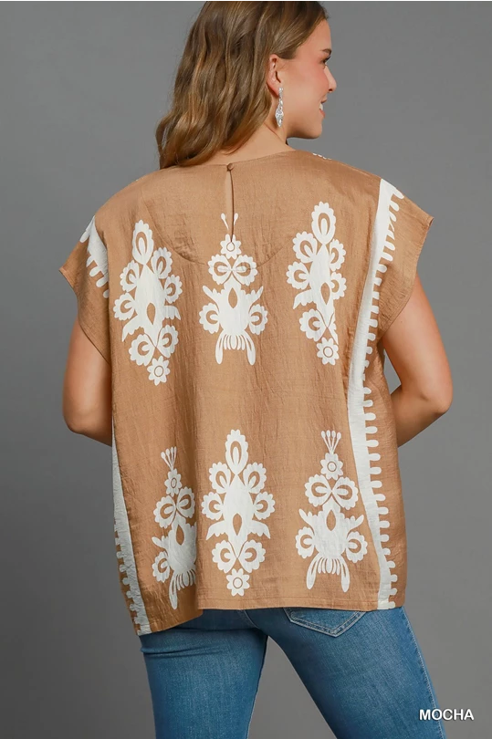 Border Poncho Style Top