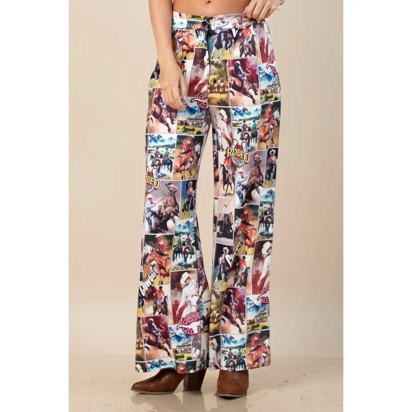 Milly Western Rodeo Print Slack Pants