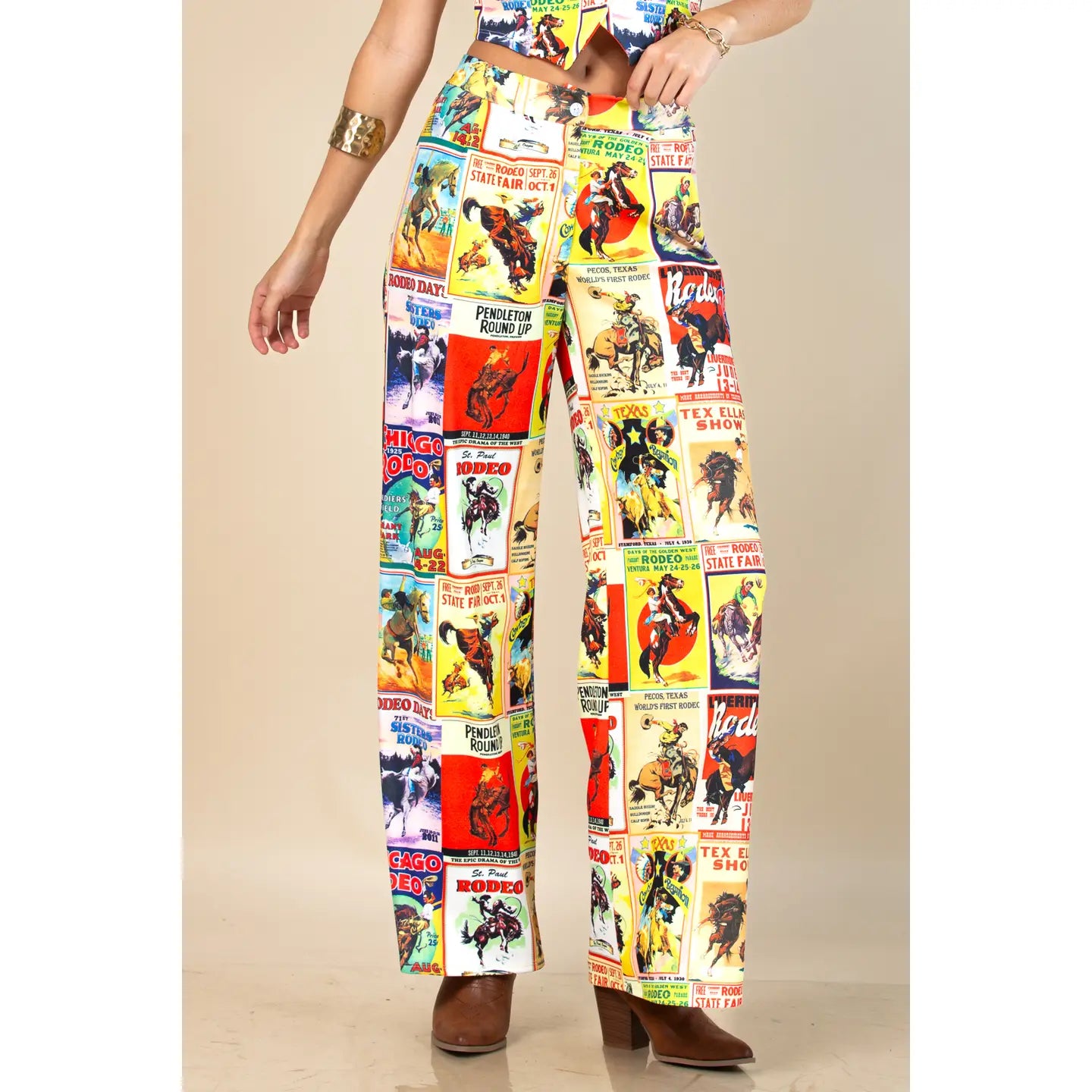 Norma Cowboy Assorted Post Print Slack Pants