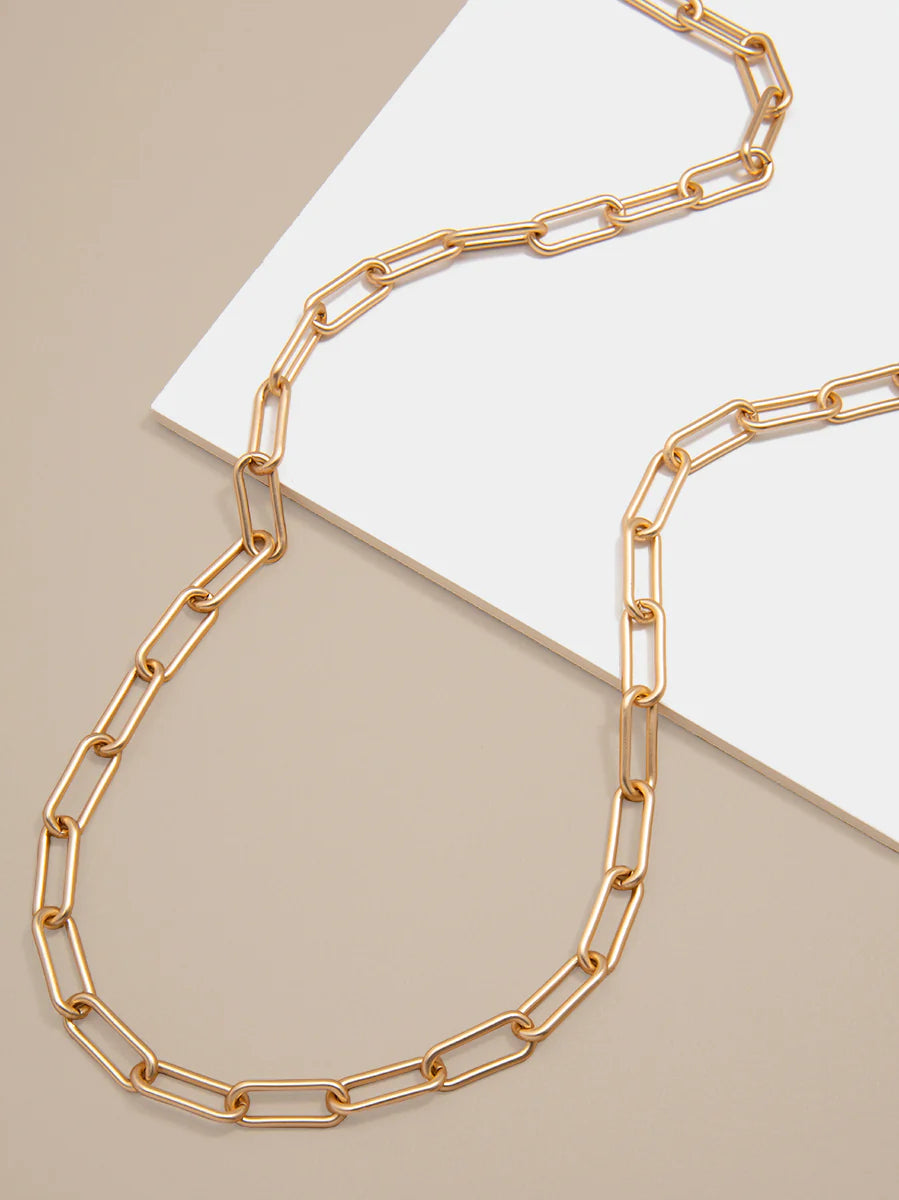 Large Paperclip Link Long Necklace
