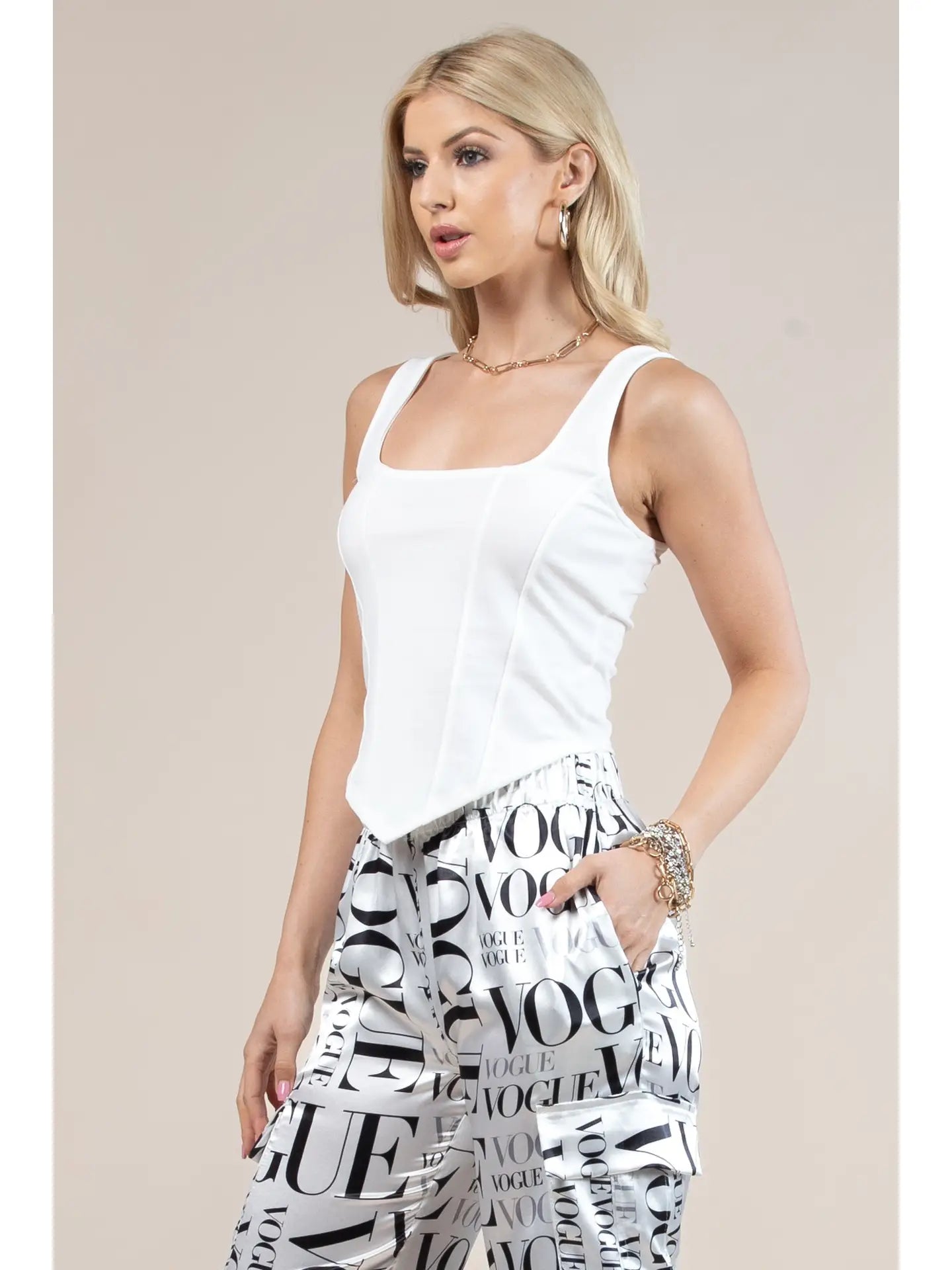 Solid Square Neck Crop Top
