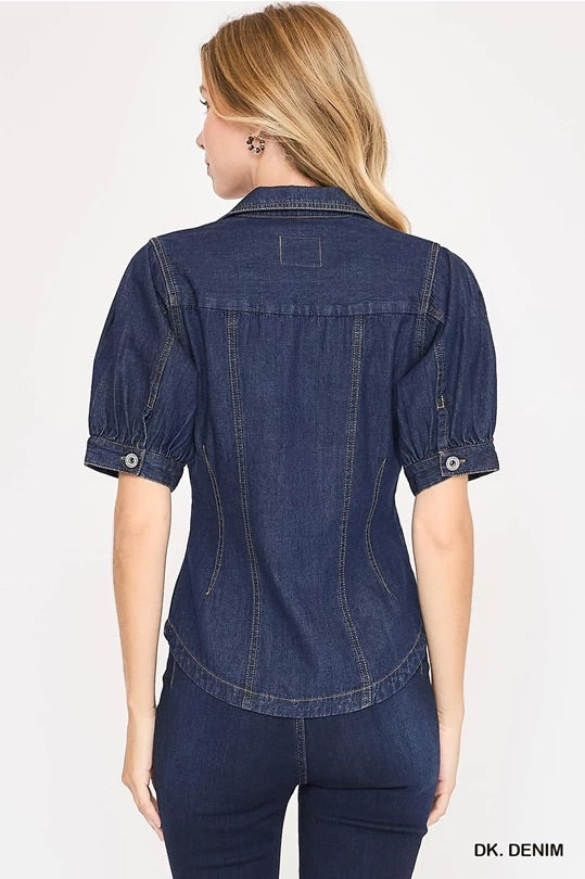 Denim Button Down Top
