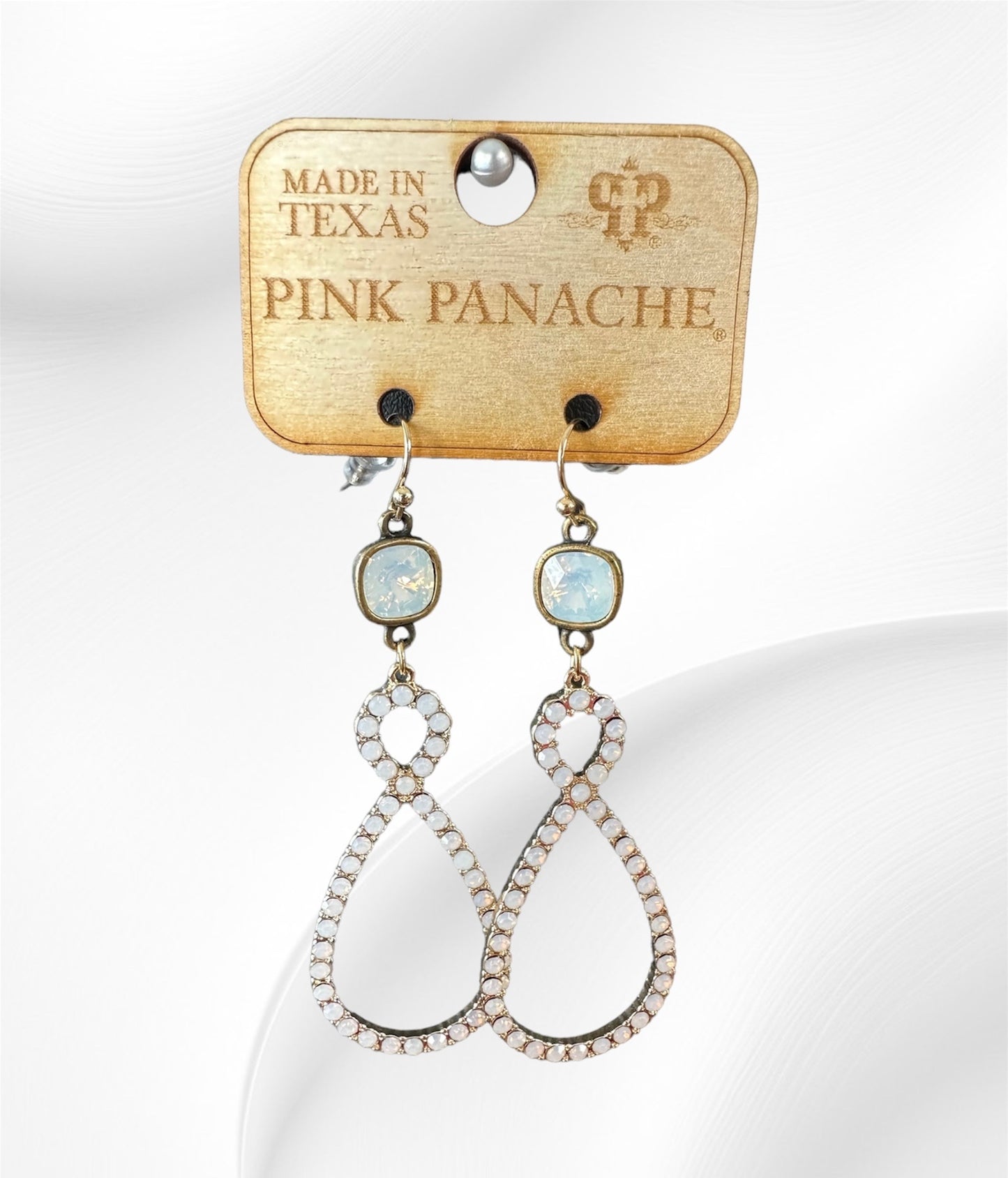 White Infinity Loop Earrings