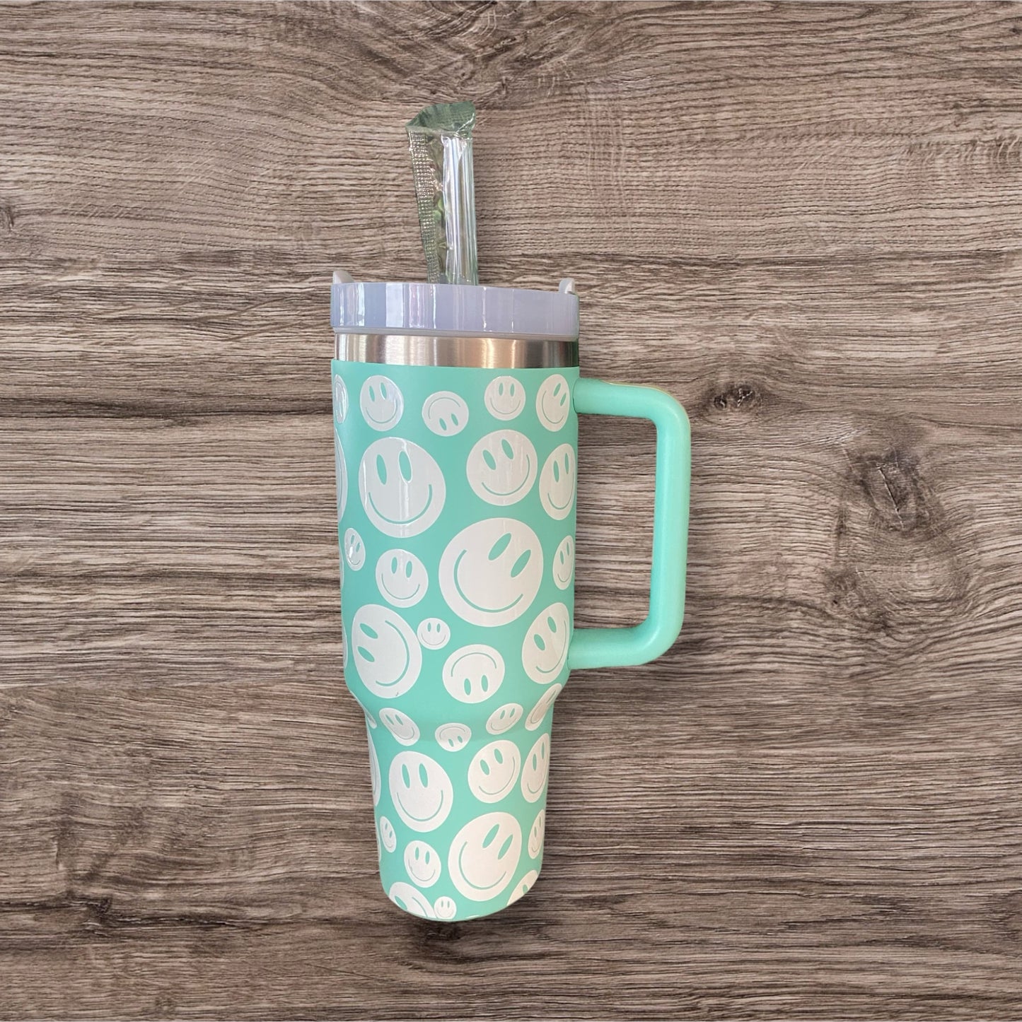 Smiley Face Tumbler w/ Straw