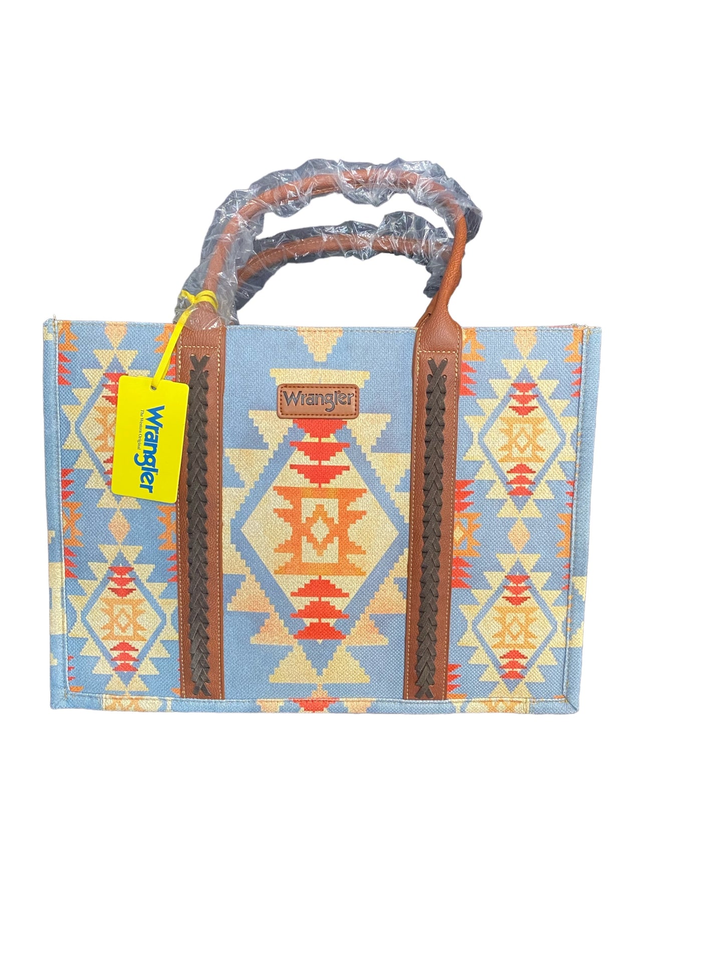 Wrangler Southwestern Pattern Dual Sided Print Canvas Wide Tote