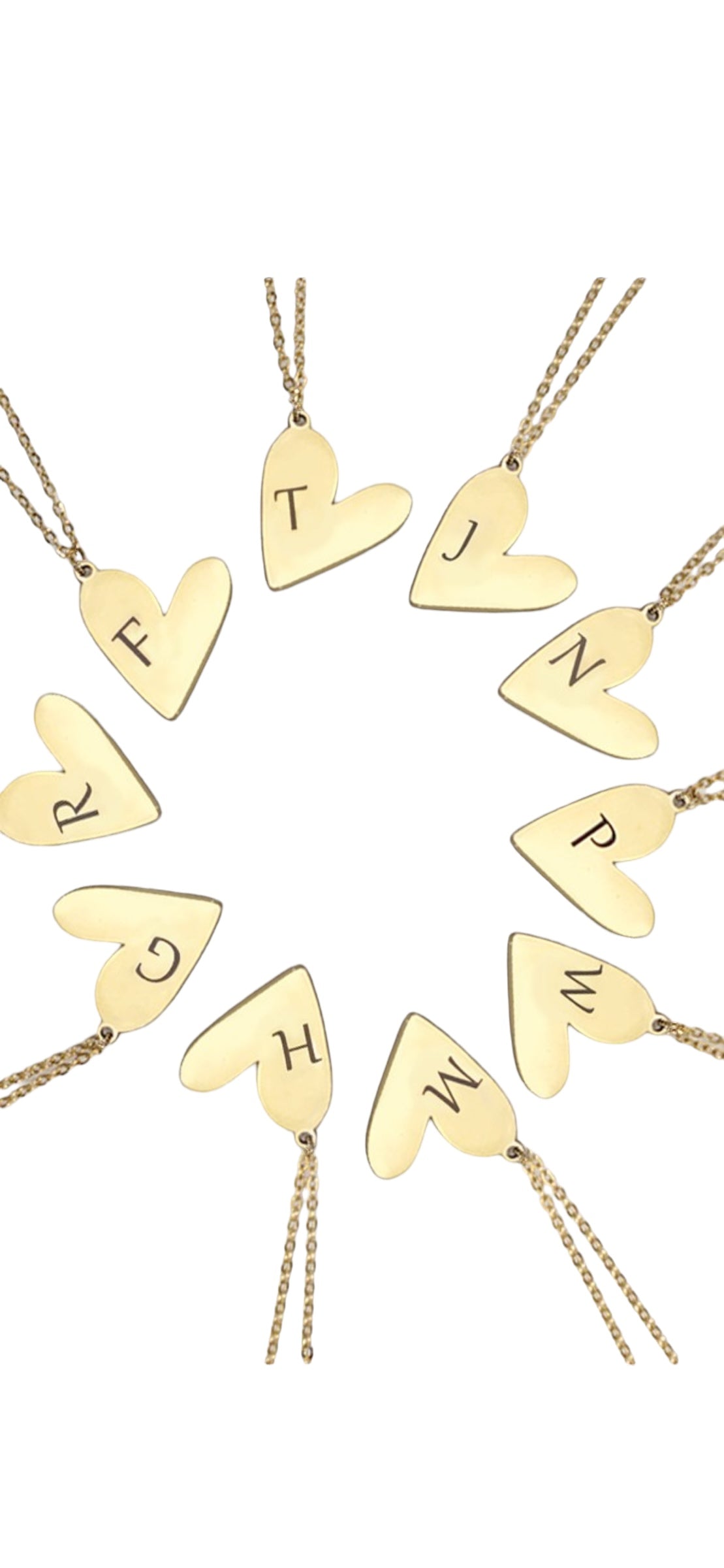Stainless Steel Tarnis Free Initial Heart Necklace