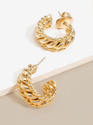 Double Braided Huggie Earring