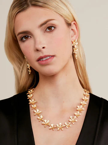 Metal Graduated Flower Collar Necklace