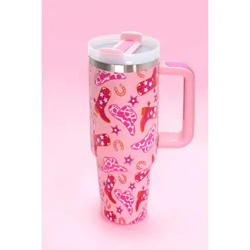 Western Pink 40oz Stainless Steel Tumbler