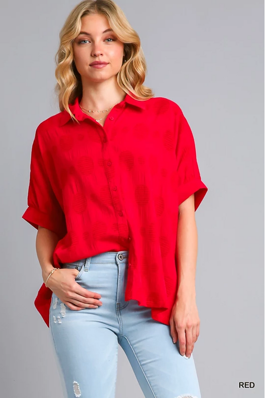 Polka Dot Jacquard Top