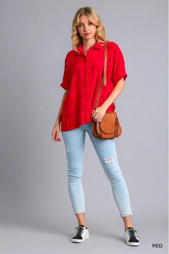 Polka Dot Jacquard Top