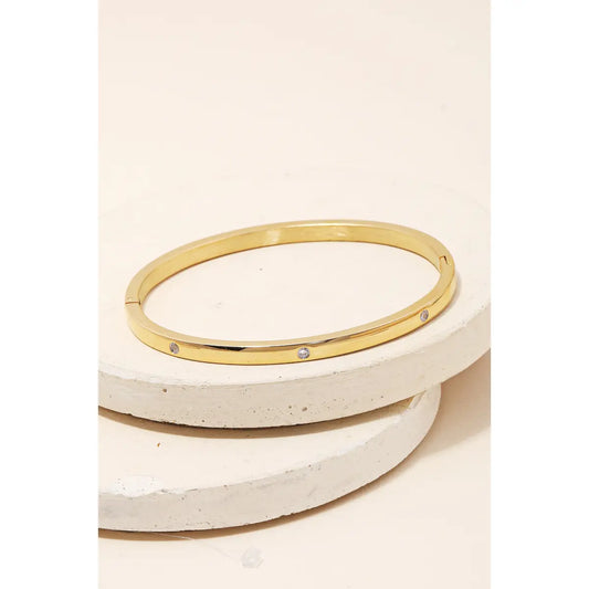 Stainless Steel Studded Bangle Bracelet
