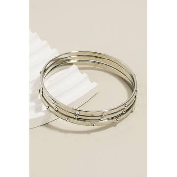 Studded Station Layered Bangle Bracelet