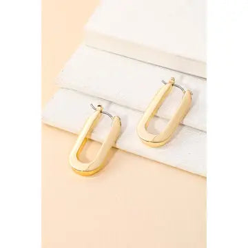 Smooth U Huggie Earrings