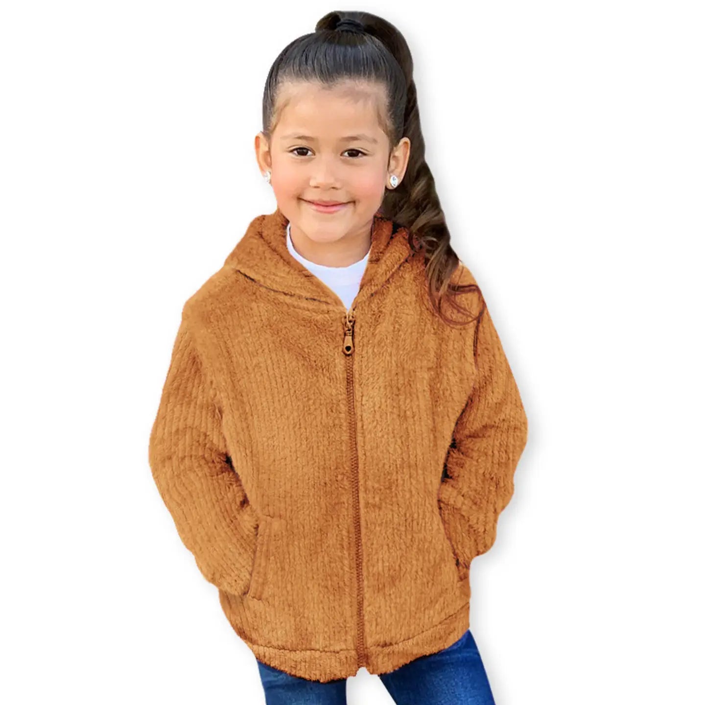 Toddler's Velvet Fur Hoodie Jacket