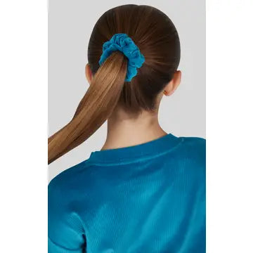 Girls Rib Velour Crew Neck, Flared Pant, Scrunchie-Set