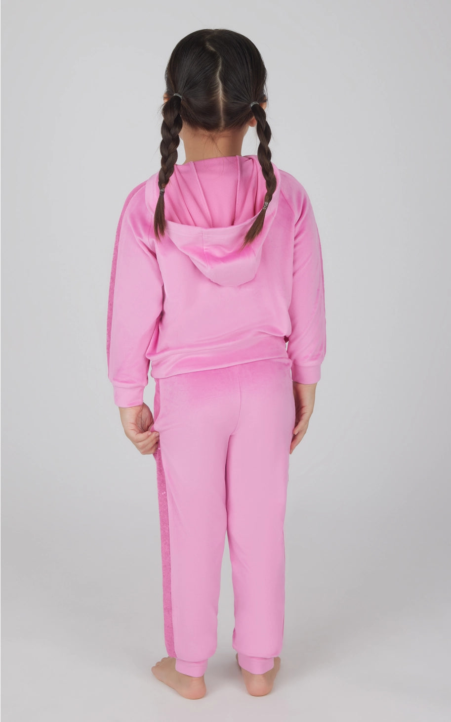 Toddler Girls Velour Sequin Detailed Hoodie and Jogger Set