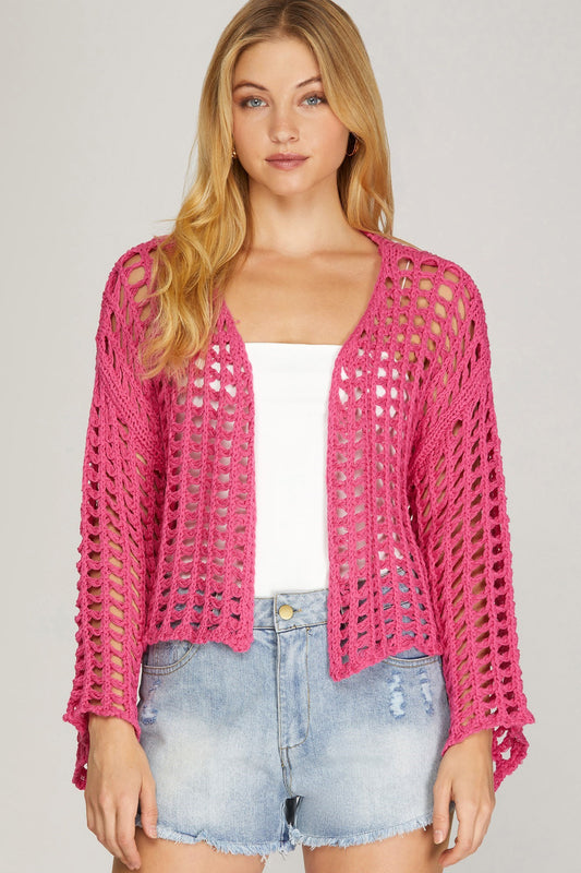 Long Sleeve Fishnet Seater Cardigan