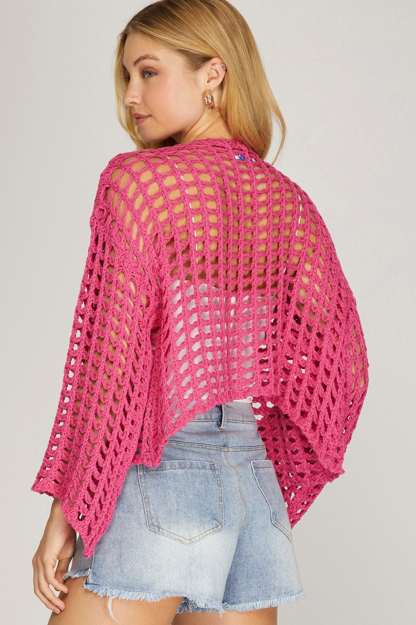 Long Sleeve Fishnet Seater Cardigan