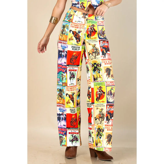 Norma Cowboy Assorted Post Print Slack Pants