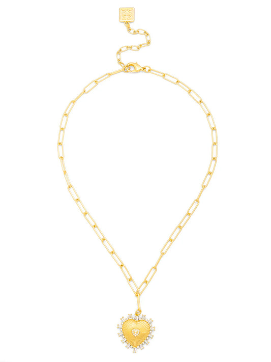 Heart Pendant Link Collar Necklace