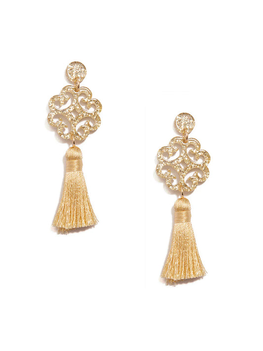 Circular Wave Tassel Drop Earring