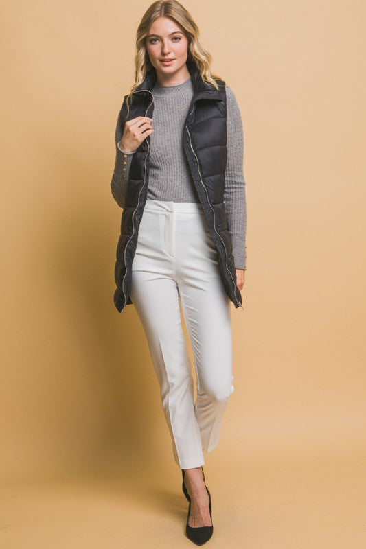 Sleeveless Longline Puffer Vest