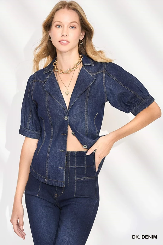 Denim Button Down Top