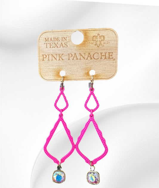 Hot pink Diamond Shaped Earrings