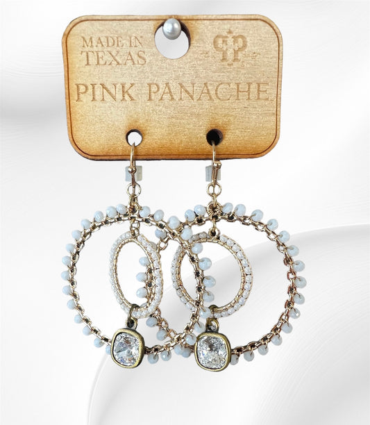 White Double Hoop Earrings