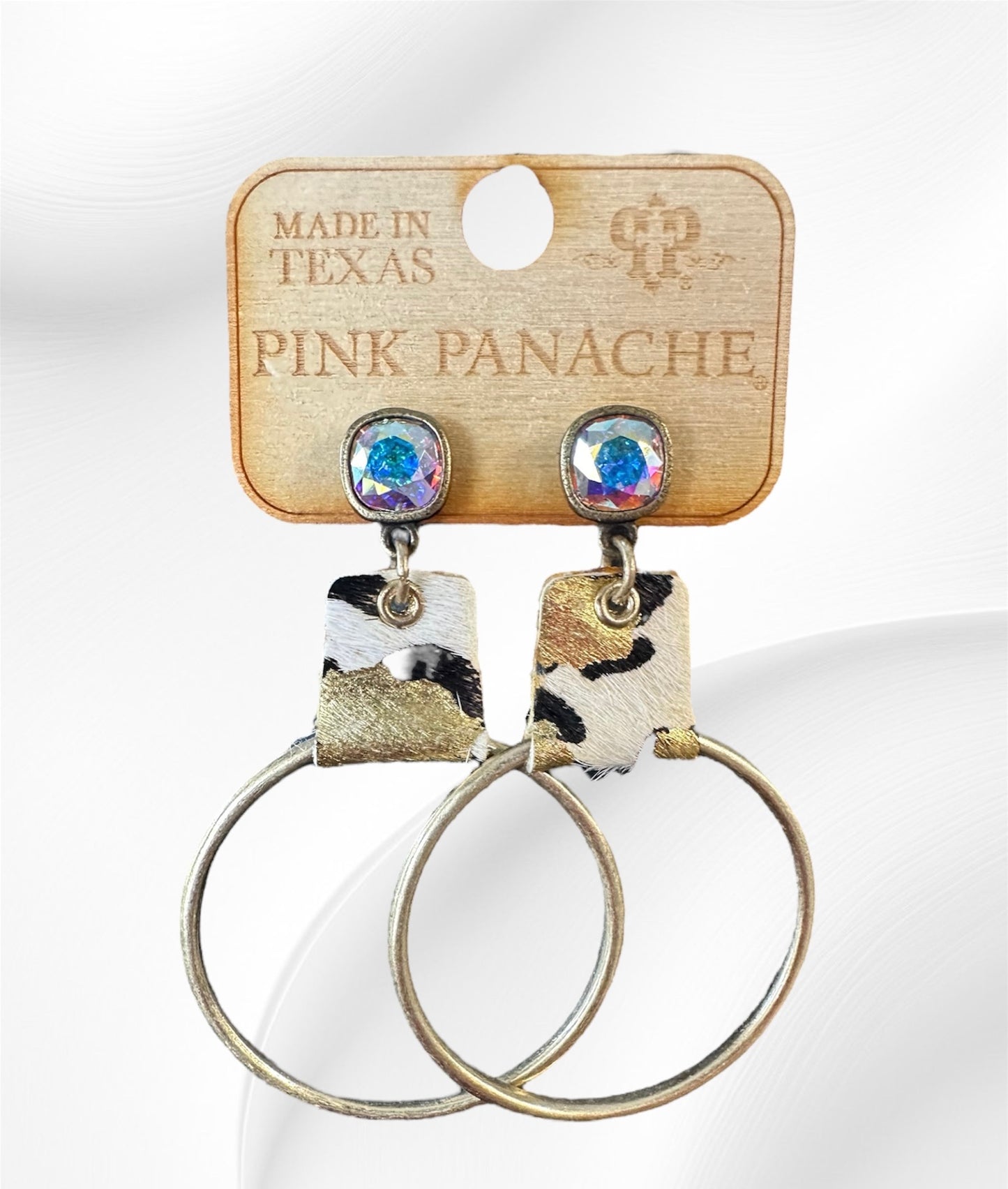 Cheetah Pattern Hoop Earrings
