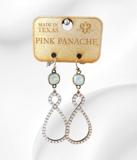 White Infinity Loop Earrings