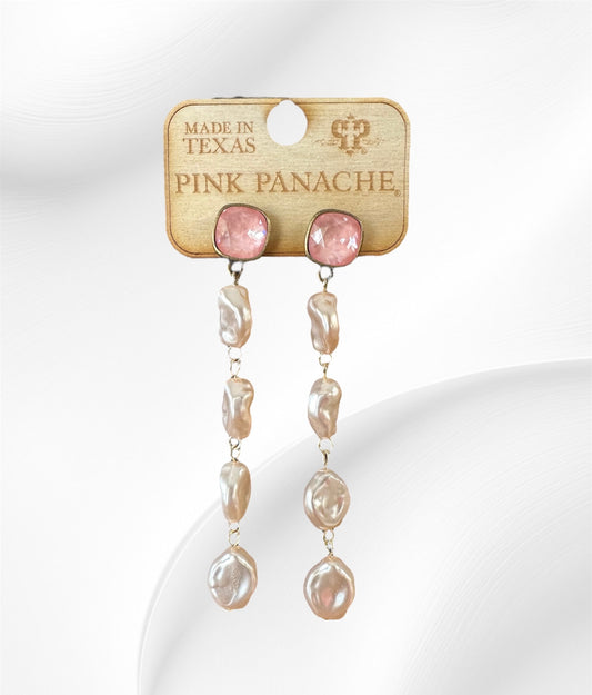 Pink Long Dangle Earrings