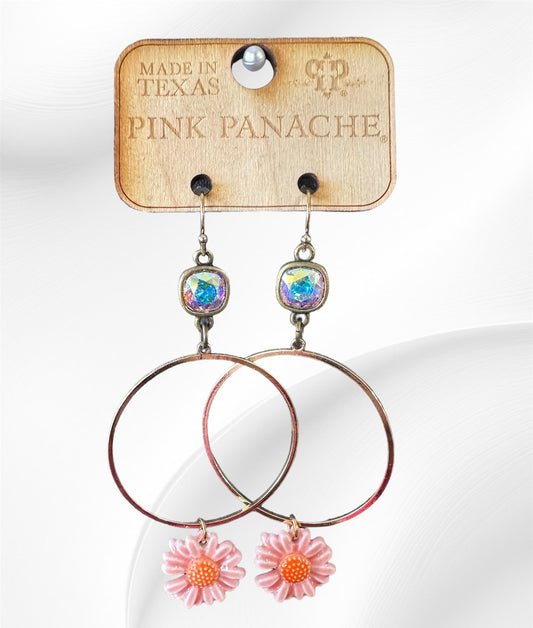 Flower Hoop Earrings