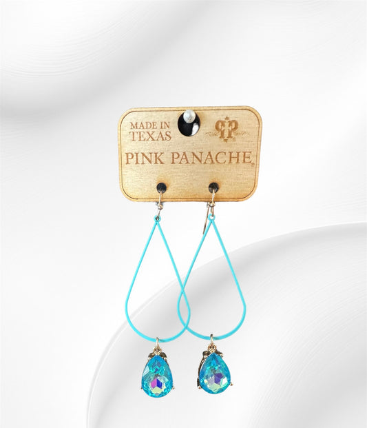 Blue Long Teardrop Earrings