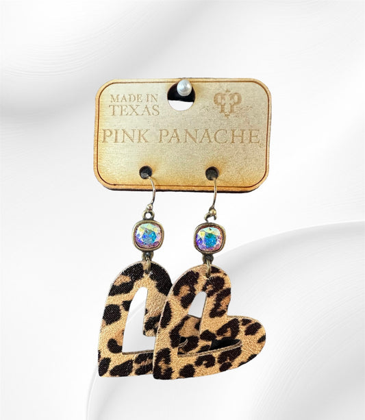 Cheetah Heart Earrings