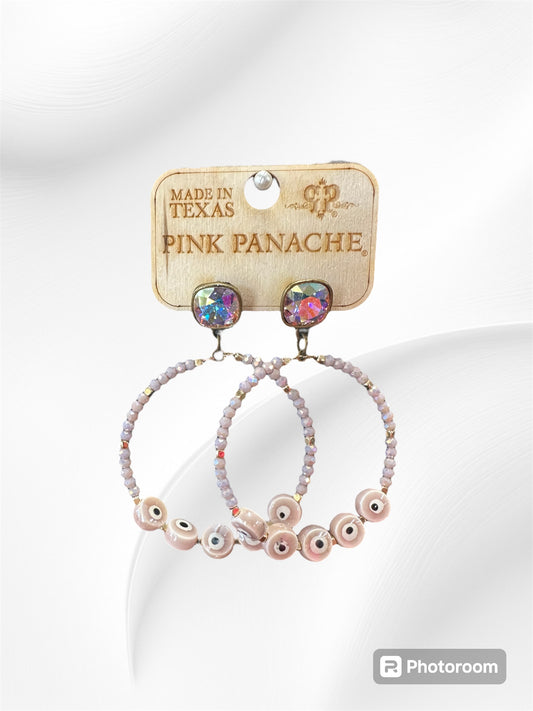 Pink Evil Eye Earrings