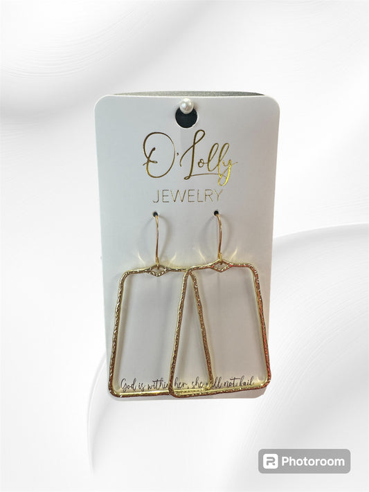 Square Gold Earrings