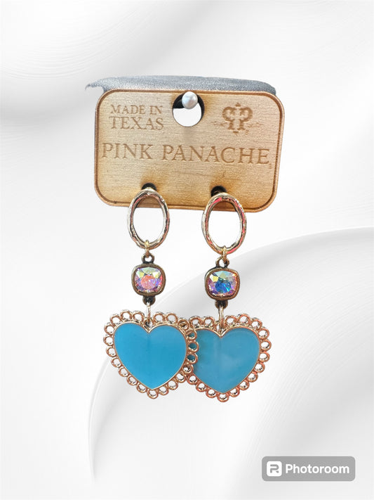 Blue Heart Earrings