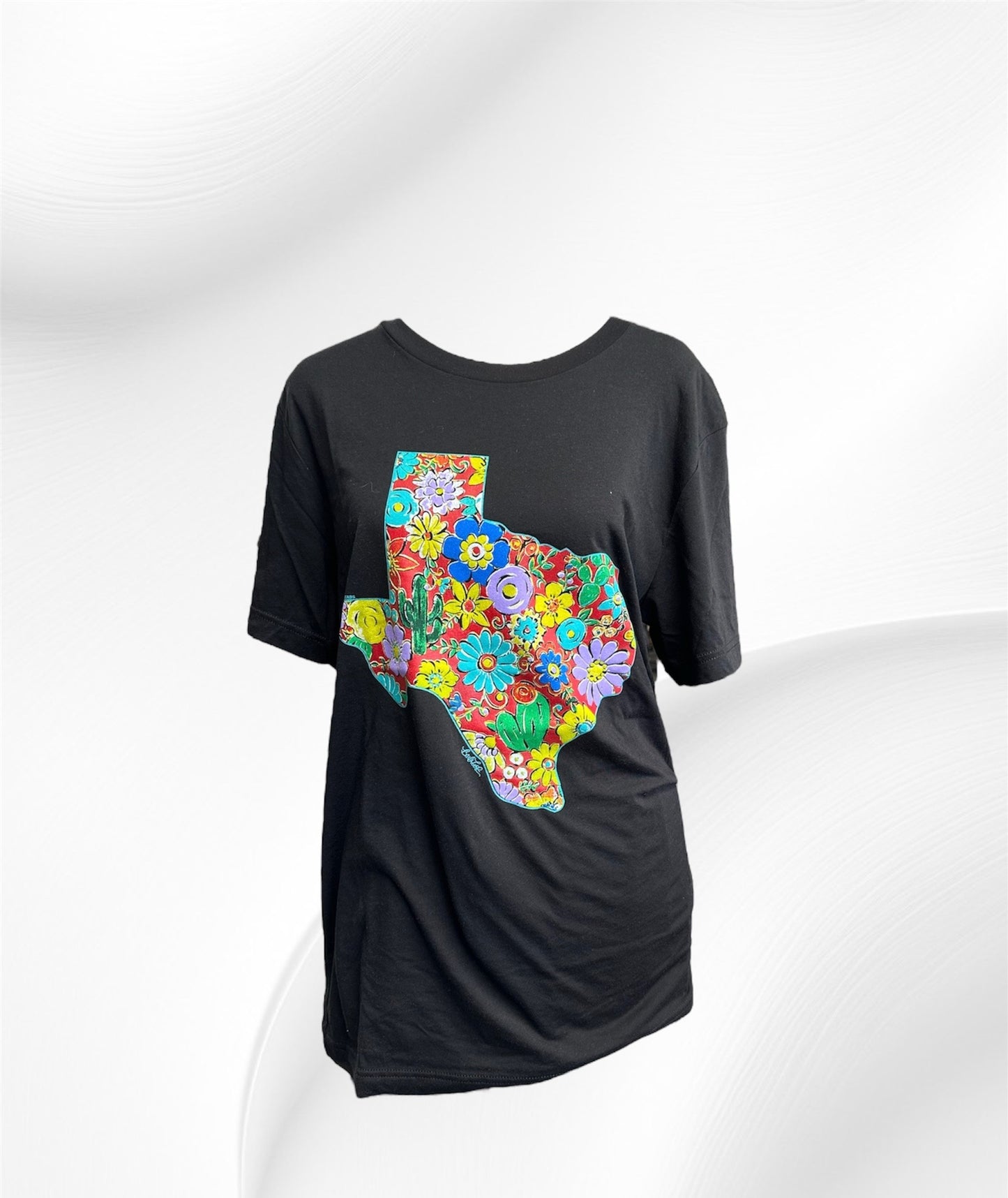 Red Floral Texas Shaped Tee